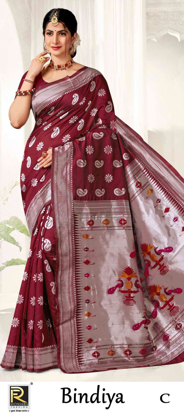 Ronisha Bindiya Banarasi Silk Saree Catalog
